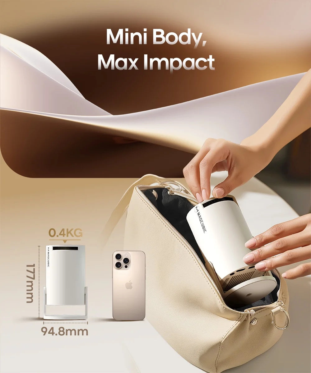 Projector 4K 1080P Support with Wifi 6 and BT 5.4, Portable Mini Projector, Auto Keystone, 180° Rotatable Home Theater, HY300 Pro