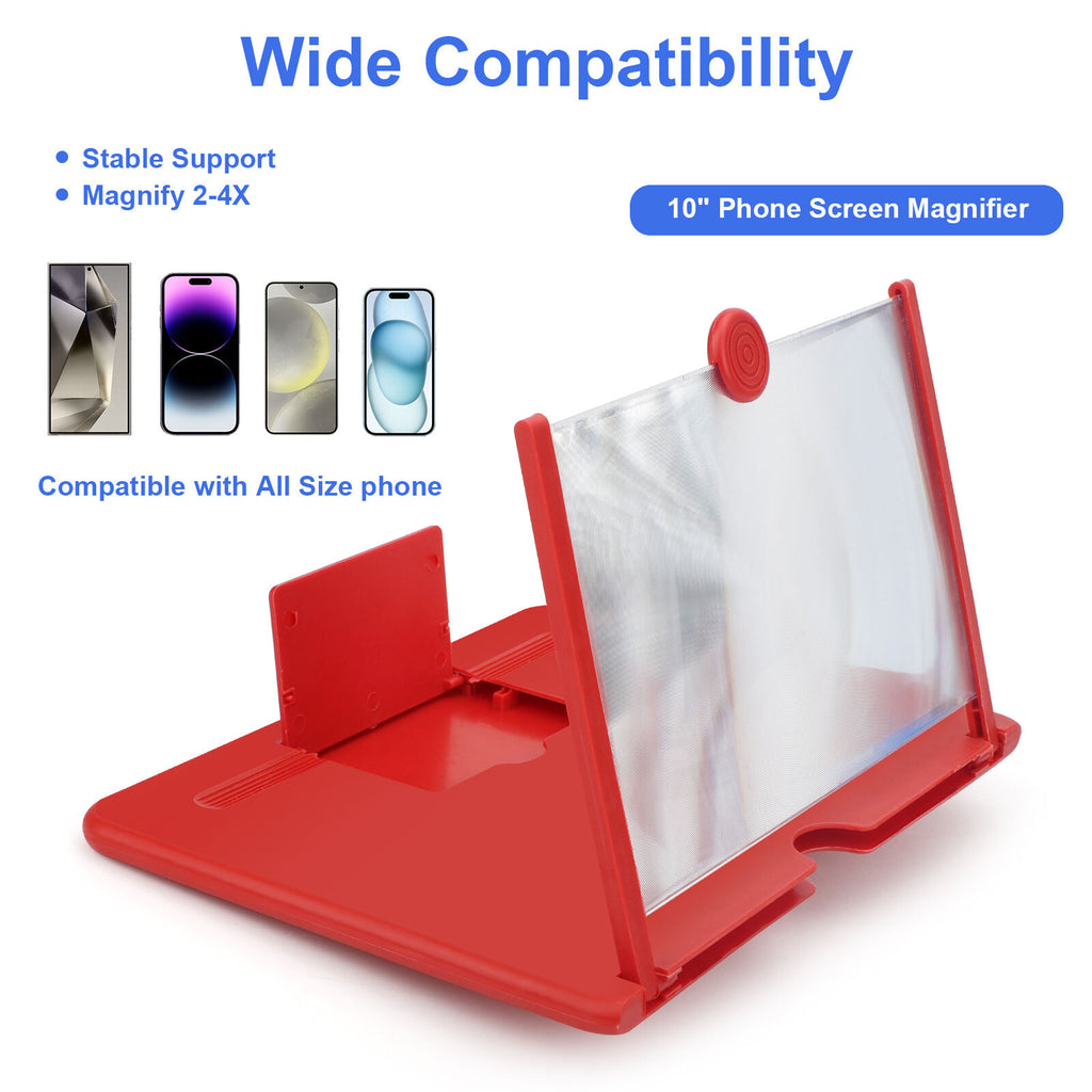 10" Screen Magnifier 3D HD Phone Amplifier Foldable Phone Stand Holder