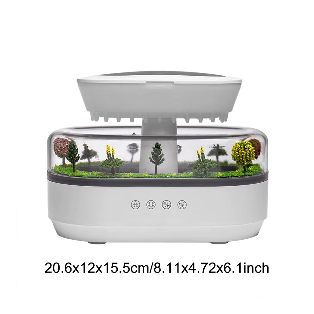 Rain Cloud Aroma Diffuser Zen Raindrop Air Humidifier Water Drip Micro Landscape Essential Oil Diffuser with 7 Color Night Light