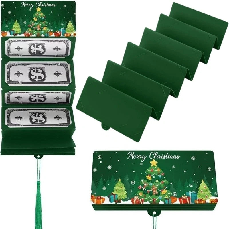 Folding Christmas Money or Card Holder W/ 10 Slots Surprise Gift Cash Holder TL