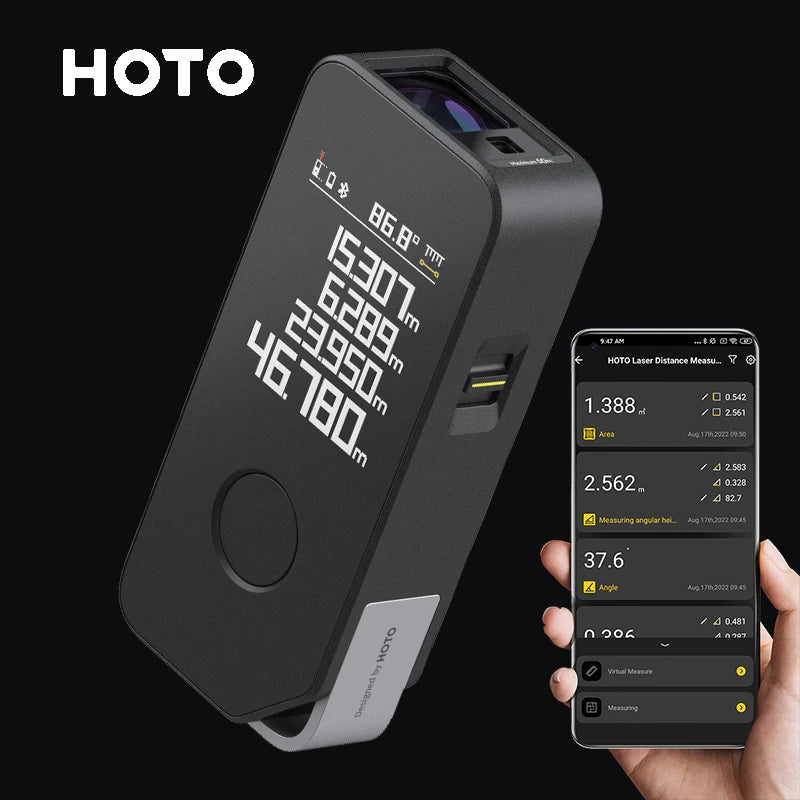Smart Laser Measure Pro LED Display Intelligent Digital Laser Tape Measuring Tool Rechargeable Laser Ruler Rangefinder